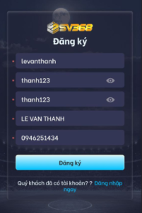 bảng hướng dẫn đăng ký