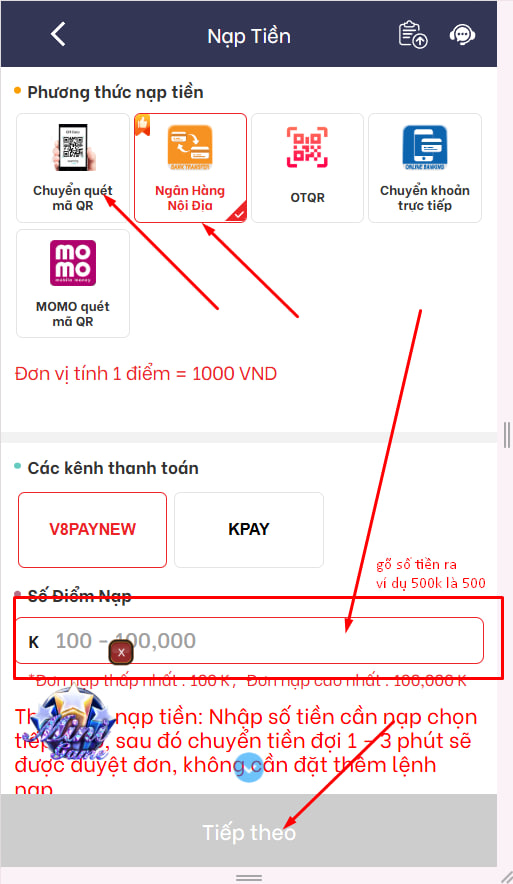 Một Số Lưu Ý Khi Nạp Tiền Tại GA368